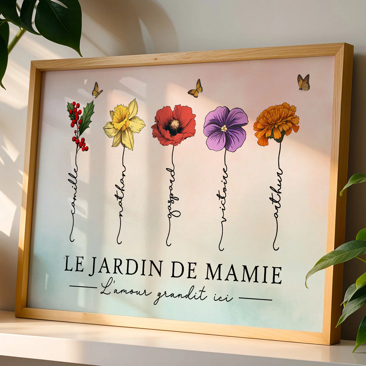 Le Jardin de Mamie Fleurs de Naissance - Affiche Personnalisée - Cadeau de Fête des Mères - Image 5