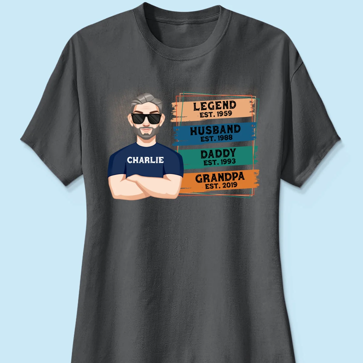 Legend Grandpa Est. Wooden Texture Personalized Shirt - Image 12