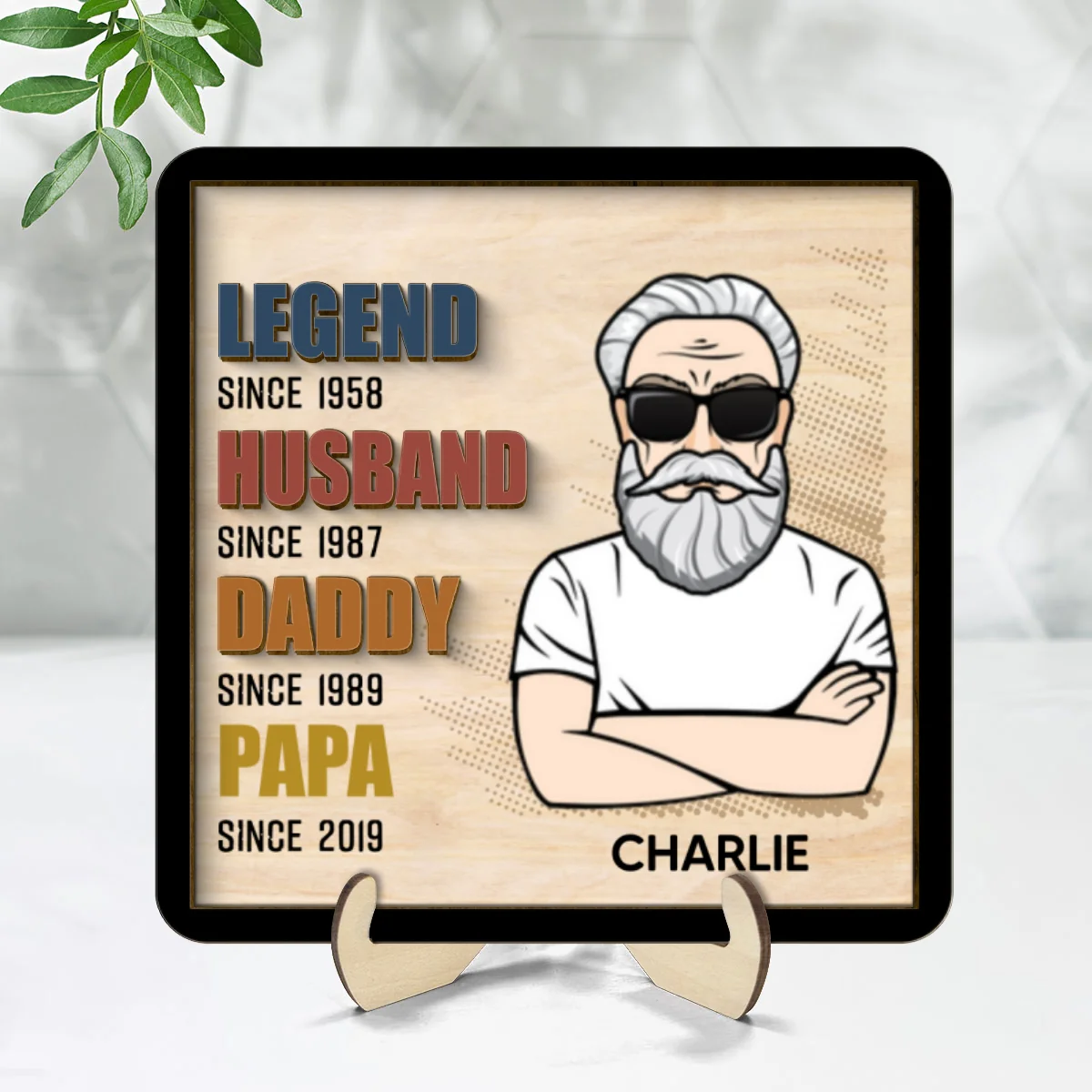 Legend Grandpa Personalized 2-Layer Wooden Plaque - Image 8