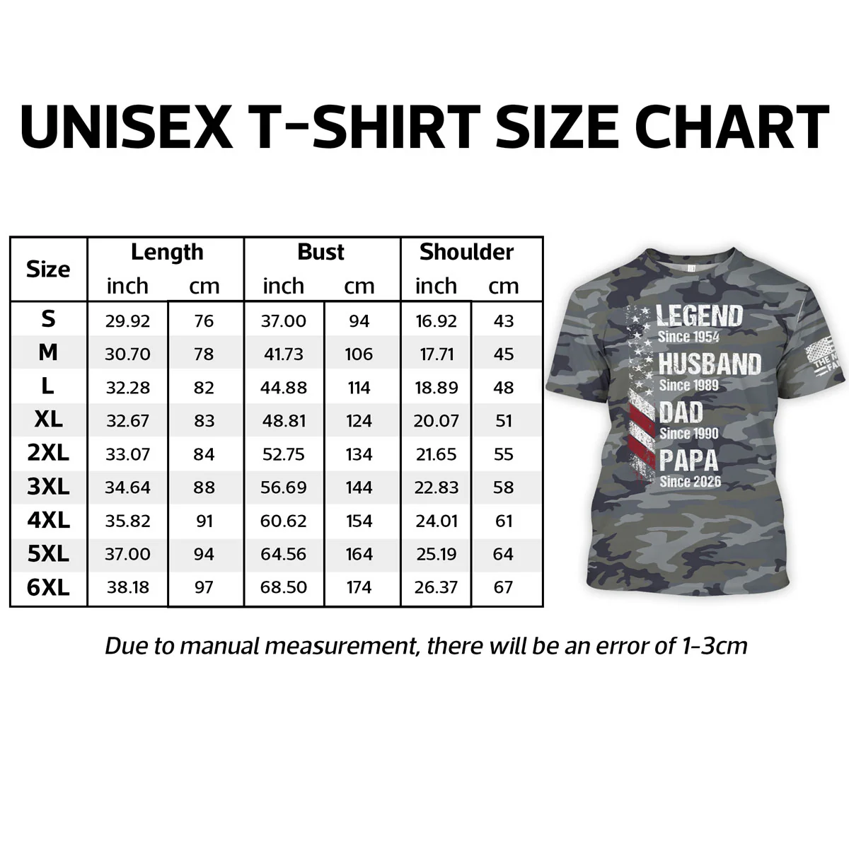 Legend Husband Dad Grandpa Camo Pattern - Personalized Shirt - Father's Day Gift For Husband, Dad, Grandpa - Image 5