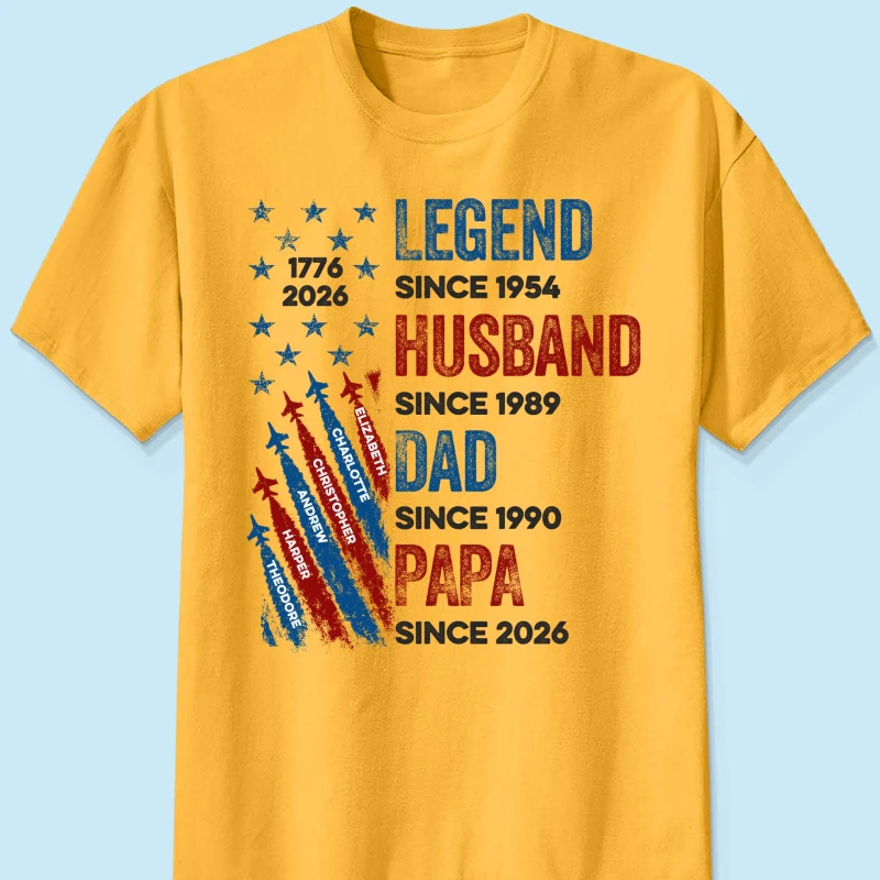 Legend Husband Dad Grandpa Custom Kid Name - Personalized Shirt - American 250th Anniversary Keepsake For Husband, Dad, Grandpa - Image 11