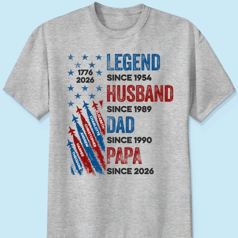 Legend Husband Dad Grandpa Custom Kid Name - Personalized Shirt - American 250th Anniversary Keepsake For Husband, Dad, Grandpa - Image 9
