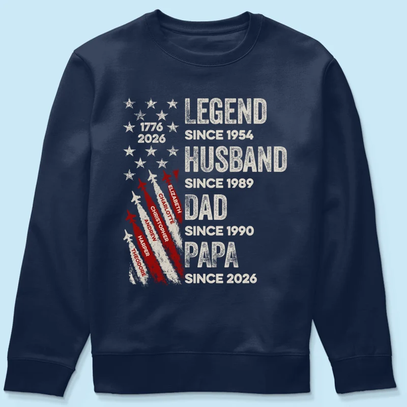 Legend Husband Dad Grandpa Kid Custom Name - Personalized Shirt - American 250th Anniversary Keepsake For Husband, Dad, Grandpa - Image 13