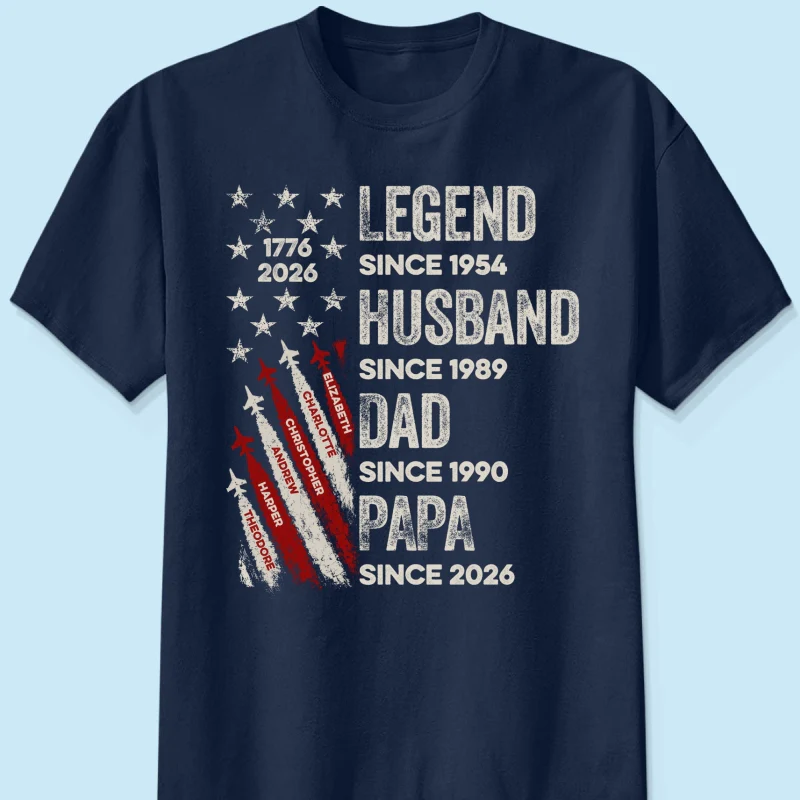 Legend Husband Dad Grandpa Kid Custom Name - Personalized Shirt - American 250th Anniversary Keepsake For Husband, Dad, Grandpa - Image 8