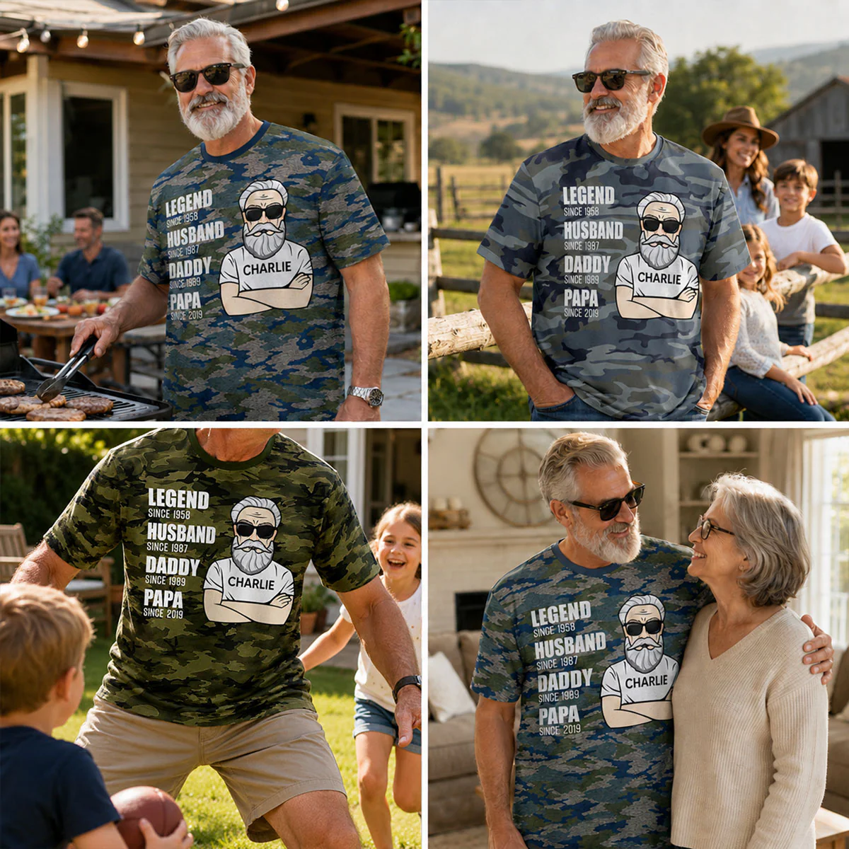 Legend Husband Dad Grandpa Old Man Camo Pattern - Personalized Shirt - Father's Day Gift For Husband, Dad, Grandpa - Image 8