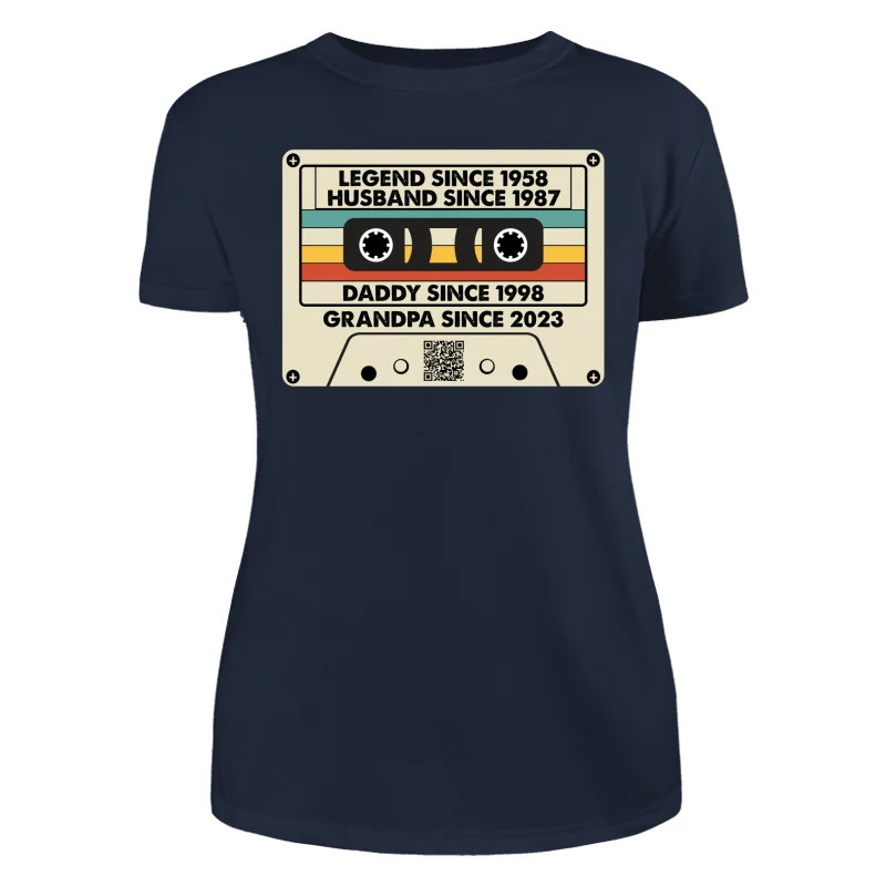 Legend Since Cassette Tape QR Code Father‘s Day Personalized Shirt - Image 9