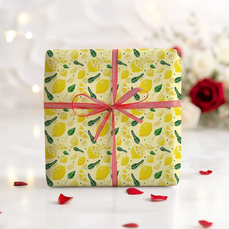Lemon Slides Gift Wrapping Paper - Image 6