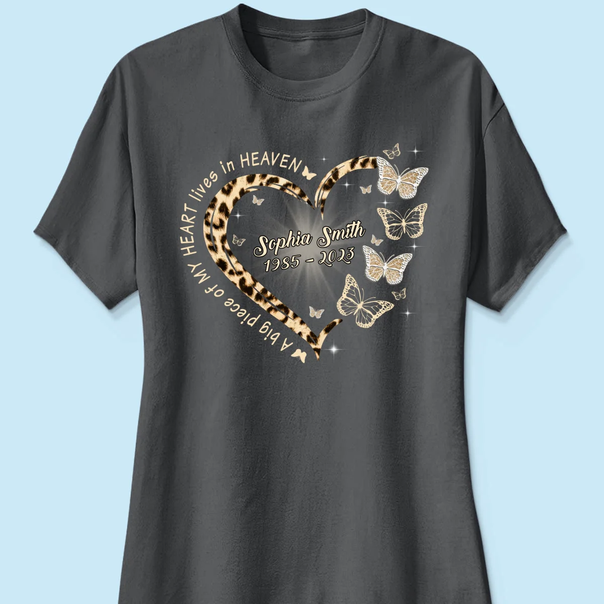 Leopard Big Piece Of My Heart Lives In Heaven Personalized Shirt - Image 12