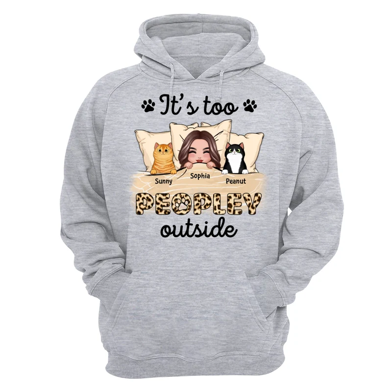 Leopard Cat Mom It‘s Too Peopley Outside Personalized Shirt - Image 14