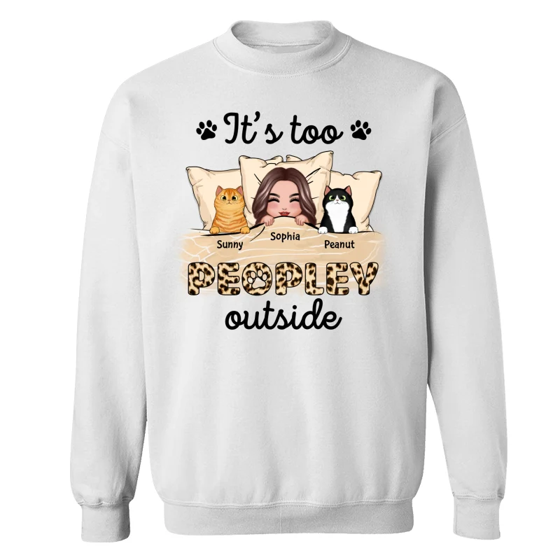 Leopard Cat Mom It‘s Too Peopley Outside Personalized Shirt - Image 17