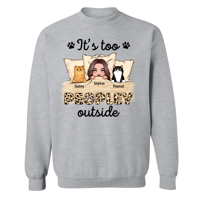 Leopard Cat Mom It‘s Too Peopley Outside Personalized Shirt - Image 18