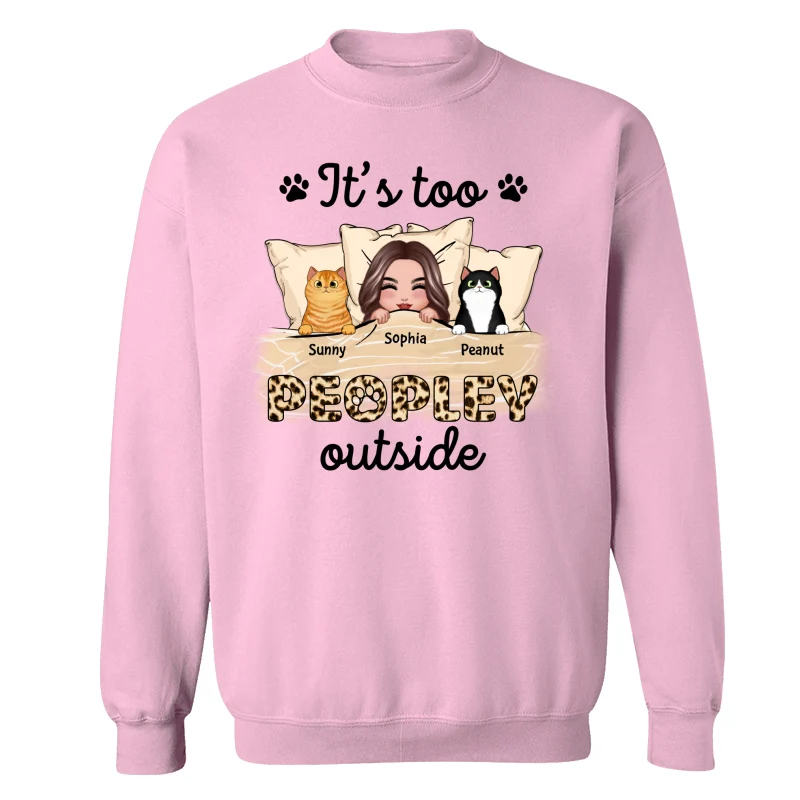 Leopard Cat Mom It‘s Too Peopley Outside Personalized Shirt - Image 19