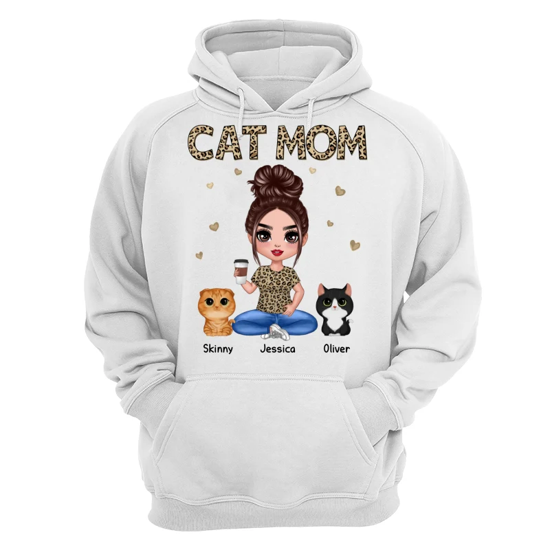 Leopard Cat Mom Watercolor Cute Cats Personalized Shirt - Image 13