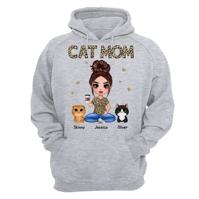 Leopard Cat Mom Watercolor Cute Cats Personalized Shirt - Image 14