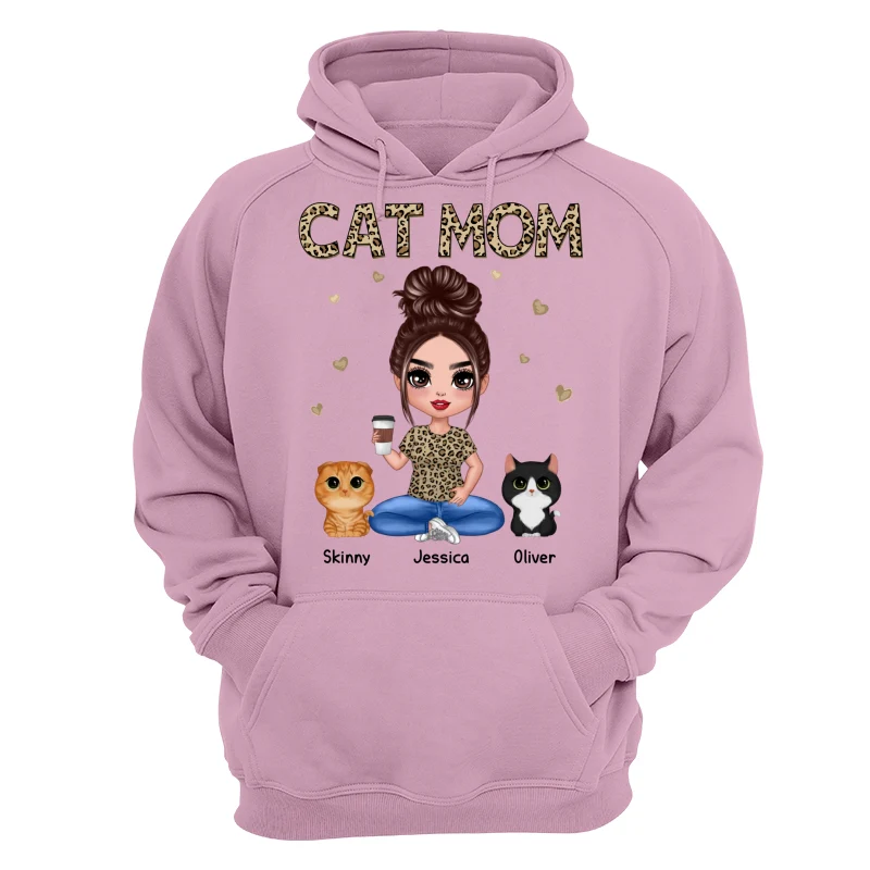 Leopard Cat Mom Watercolor Cute Cats Personalized Shirt - Image 15
