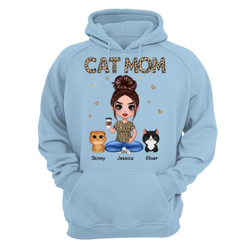Leopard Cat Mom Watercolor Cute Cats Personalized Shirt - Image 16