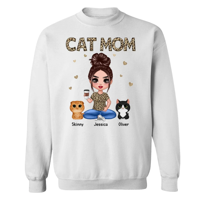 Leopard Cat Mom Watercolor Cute Cats Personalized Shirt - Image 17
