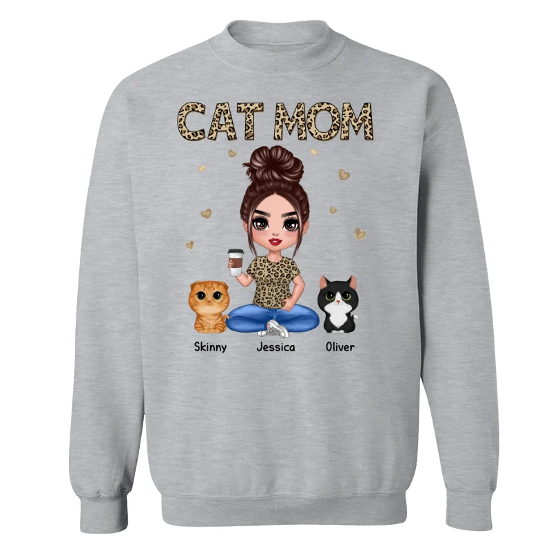 Leopard Cat Mom Watercolor Cute Cats Personalized Shirt - Image 18