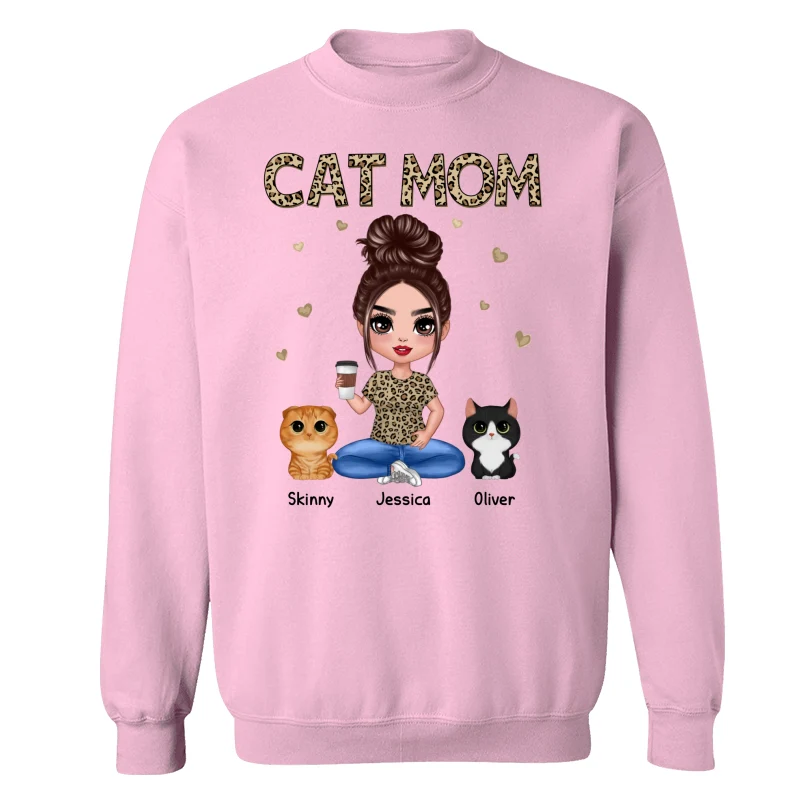 Leopard Cat Mom Watercolor Cute Cats Personalized Shirt - Image 19