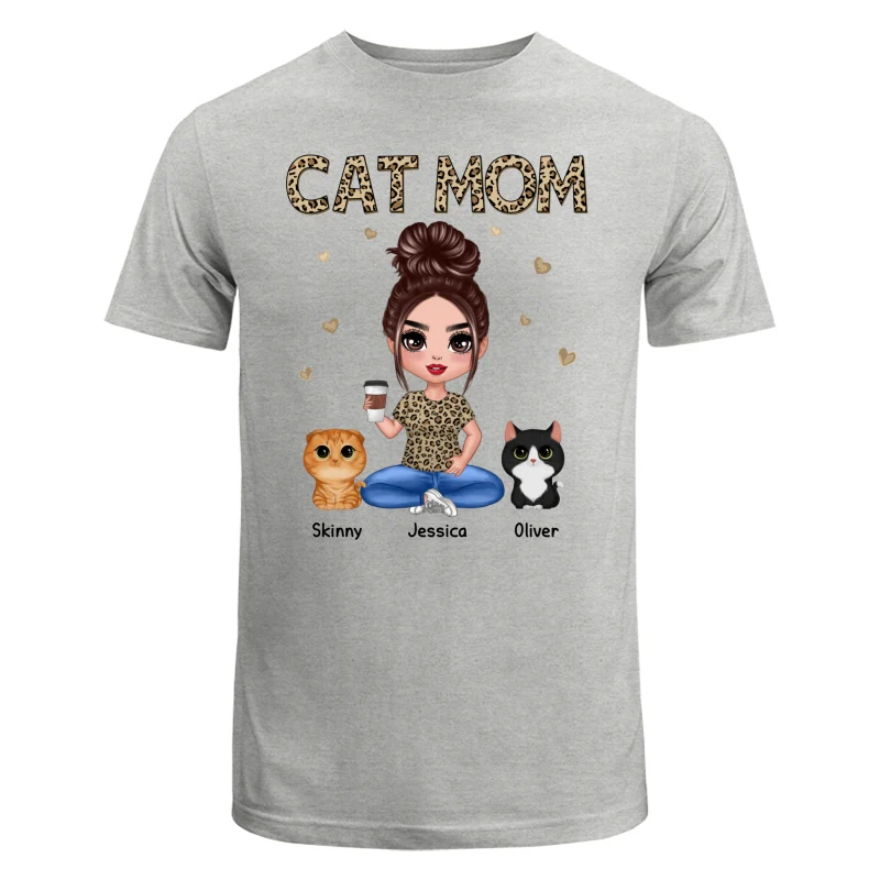 Leopard Cat Mom Watercolor Cute Cats Personalized Shirt - Image 6