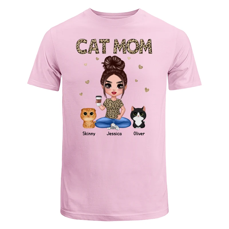 Leopard Cat Mom Watercolor Cute Cats Personalized Shirt - Image 7