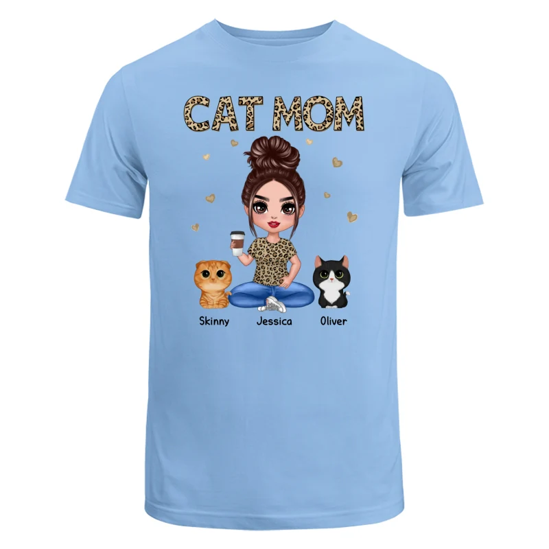 Leopard Cat Mom Watercolor Cute Cats Personalized Shirt - Image 8