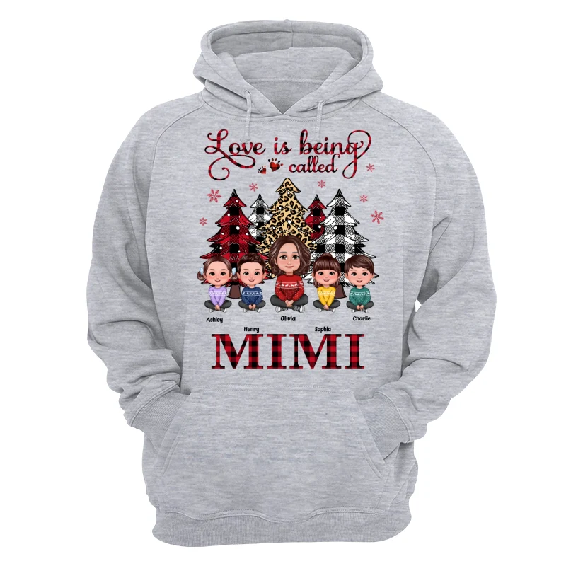 Leopard Checkered Pattern Christmas Tree Doll Grandma Grandkids Sitting Crossed Legs Personalized Shirt - Image 14