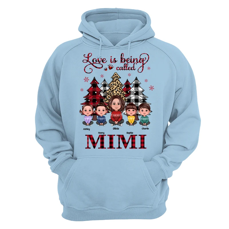 Leopard Checkered Pattern Christmas Tree Doll Grandma Grandkids Sitting Crossed Legs Personalized Shirt - Image 16