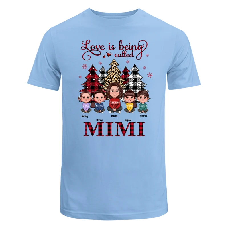 Leopard Checkered Pattern Christmas Tree Doll Grandma Grandkids Sitting Crossed Legs Personalized Shirt - Image 8