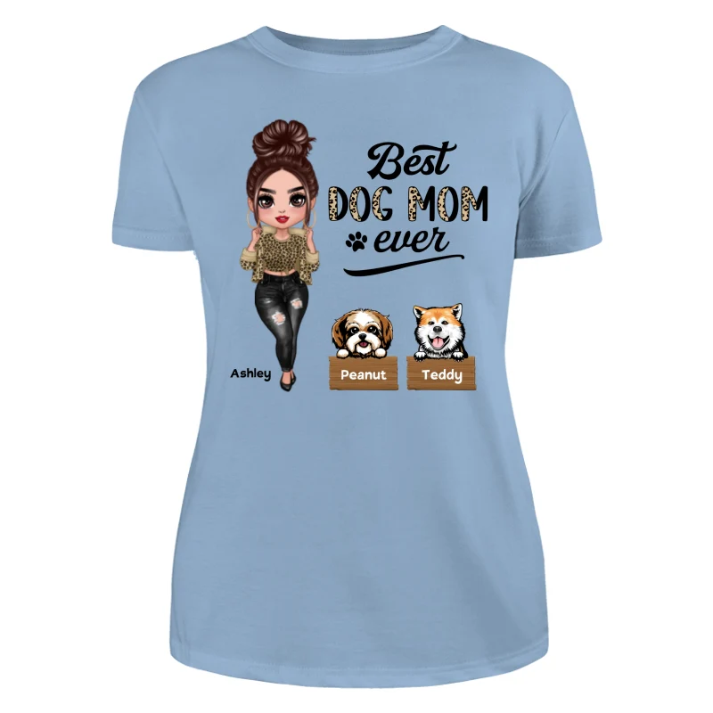 Leopard Cool Doll Dog Mom Personalized Shirt - Image 12
