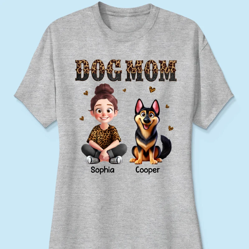 Leopard Dog Mom Animation Cartoon Personalized Shirt, Gift For Dog Lovers - Image 12