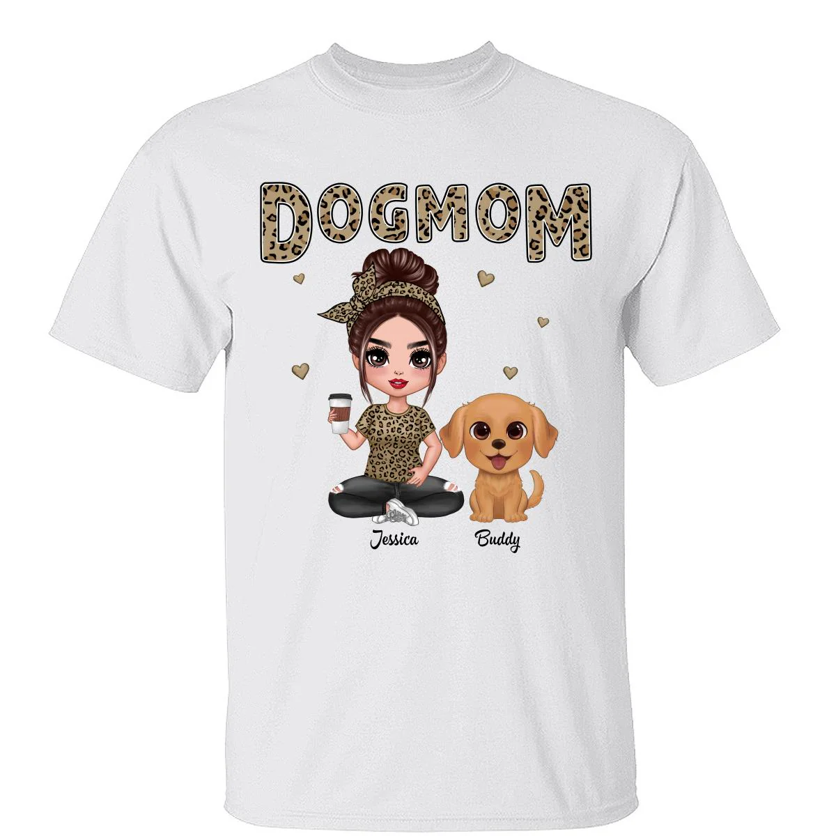 Leopard Dog Mom Watercolor Cute Dogs Personalized Shirt