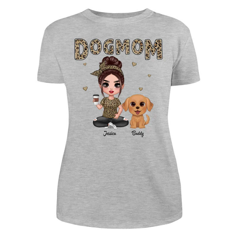 Leopard Dog Mom Watercolor Cute Dogs Personalized Shirt - Image 10
