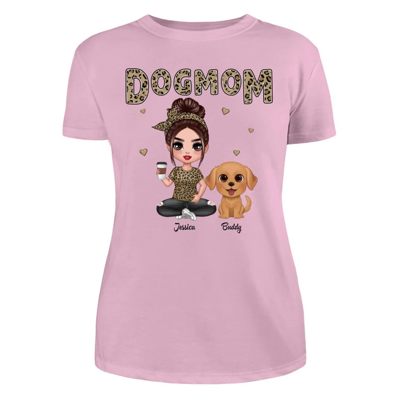 Leopard Dog Mom Watercolor Cute Dogs Personalized Shirt - Image 11