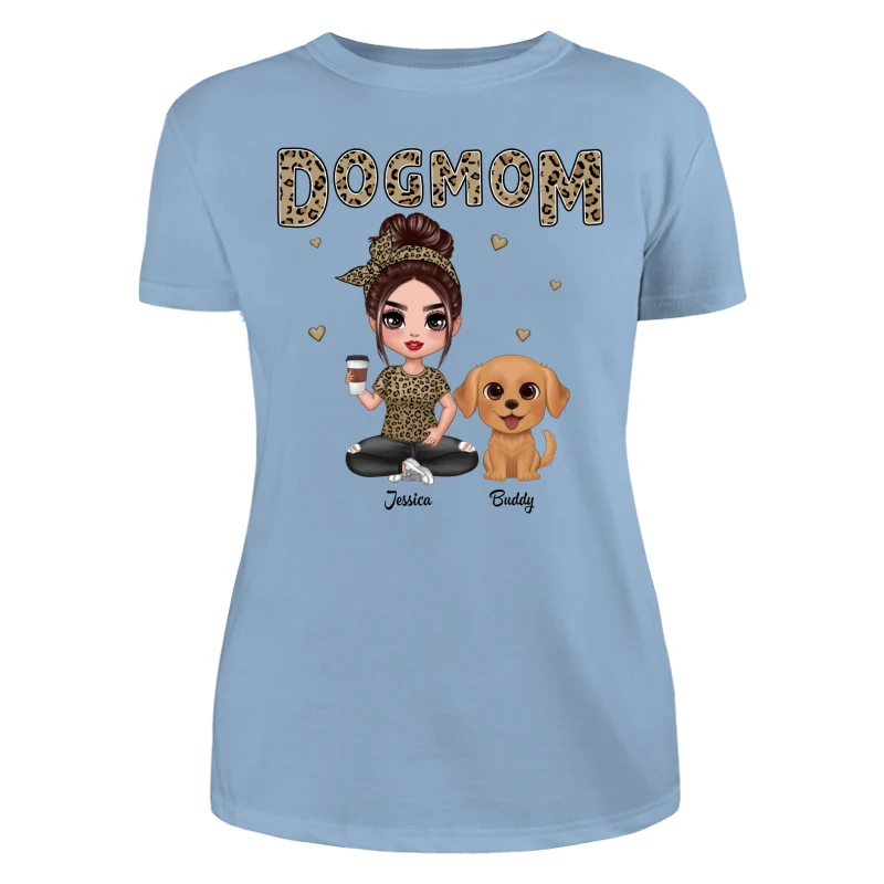 Leopard Dog Mom Watercolor Cute Dogs Personalized Shirt - Image 12