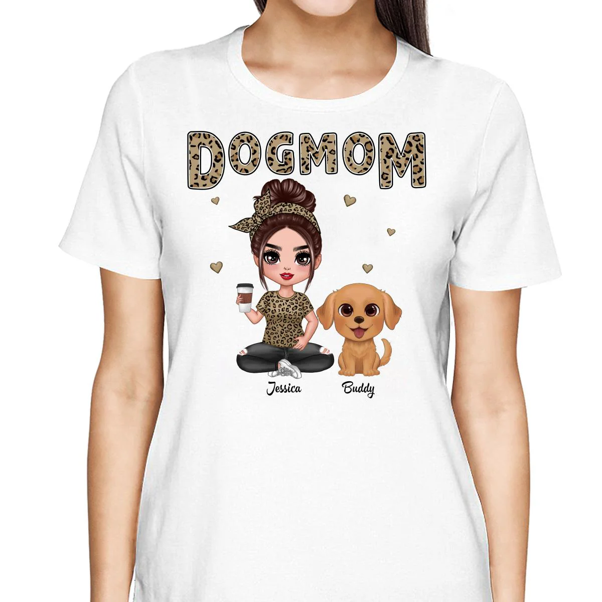 Leopard Dog Mom Watercolor Cute Dogs Personalized Shirt - Image 2