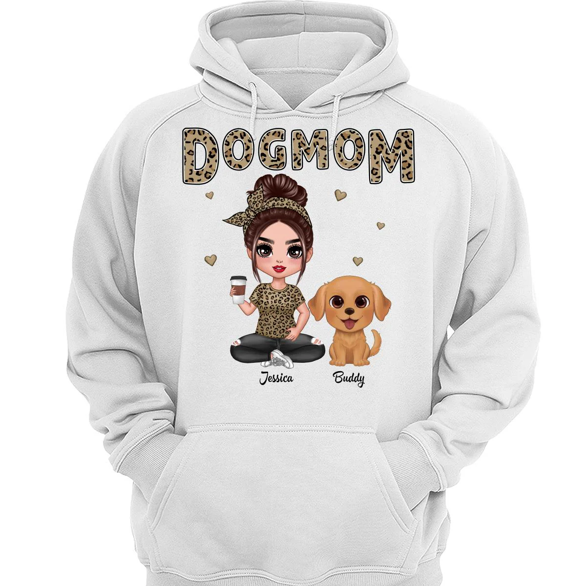 Leopard Dog Mom Watercolor Cute Dogs Personalized Shirt - Image 3