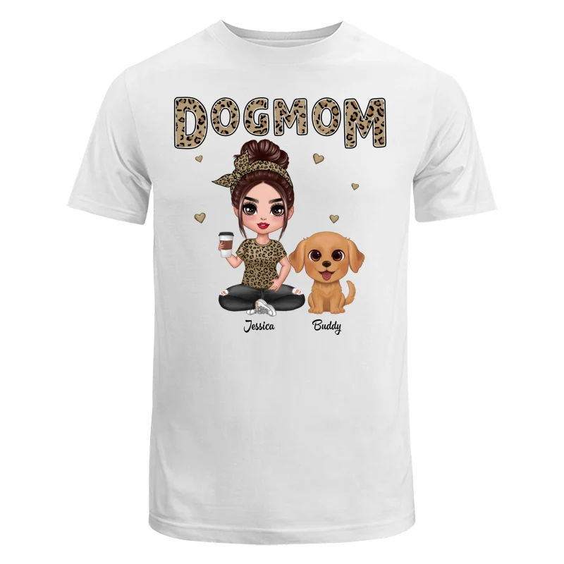 Leopard Dog Mom Watercolor Cute Dogs Personalized Shirt - Image 5