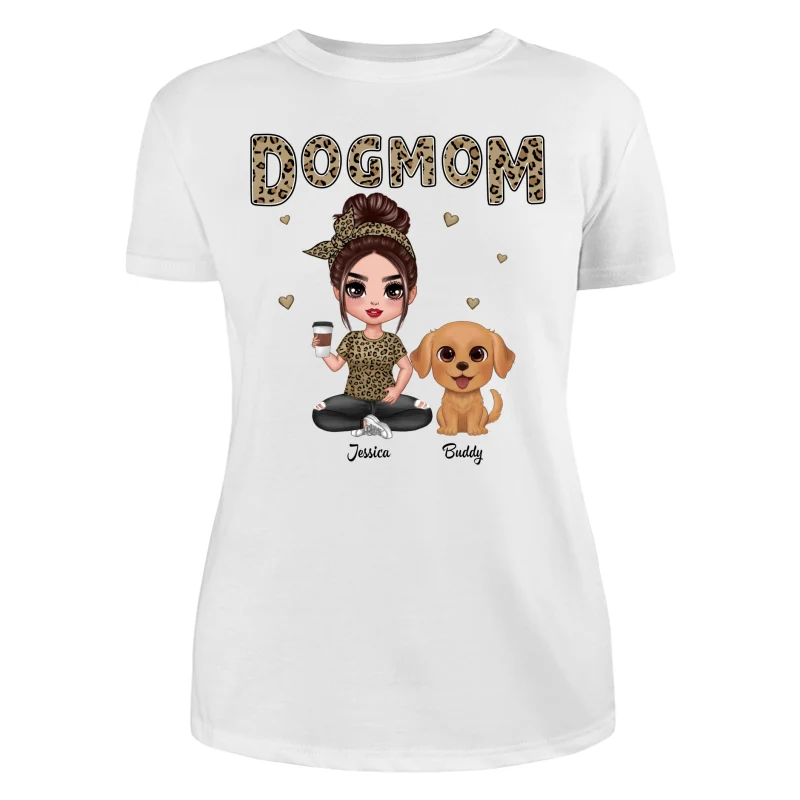 Leopard Dog Mom Watercolor Cute Dogs Personalized Shirt - Image 9
