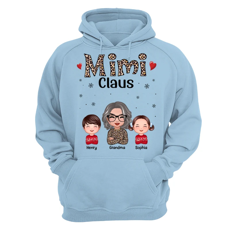 Leopard Grandma Claus Doll Grandma Grandkids Christmas Personalized Shirt - Image 16