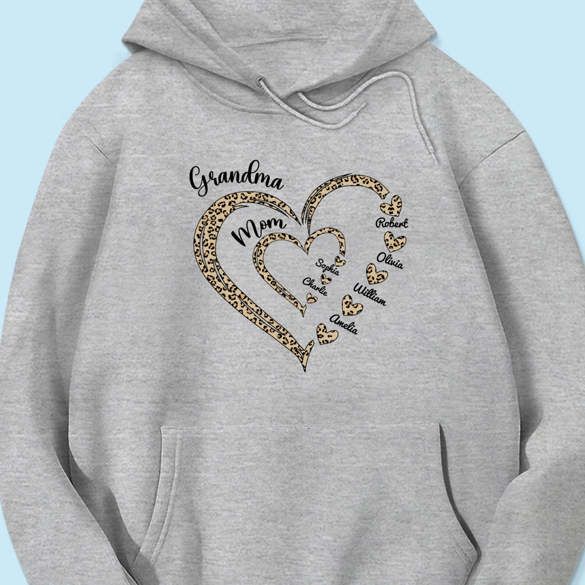 Leopard Grandma Mom Heart In Heart Personalized Shirt - Image 18