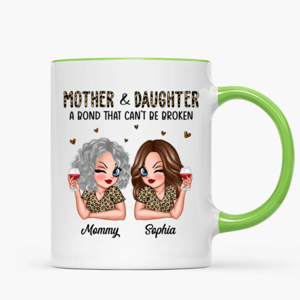 Leopard Pattern Mother Daughter Bond That Can't Be Broken Personalized Mug, Gift For Daughter - Image 14