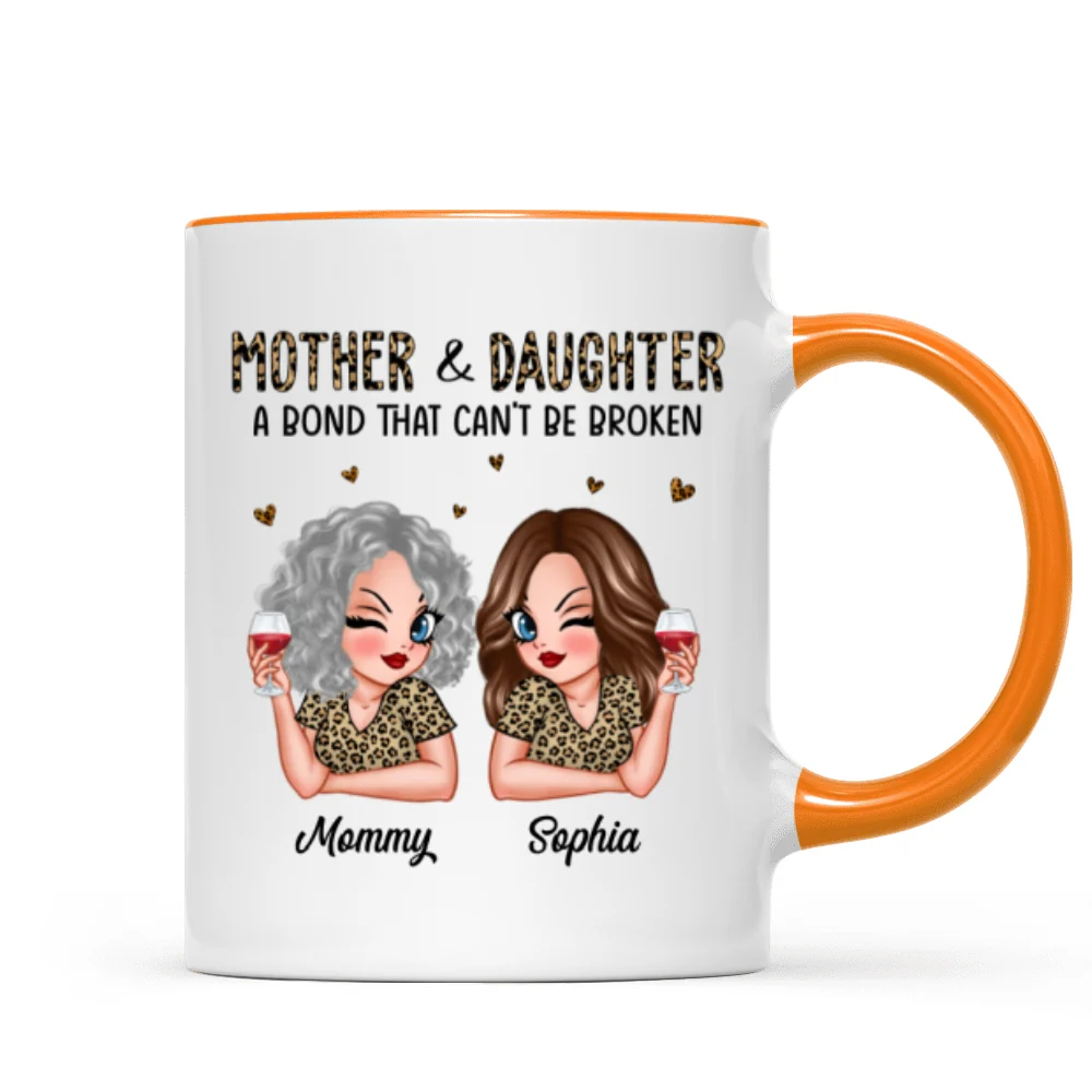 Leopard Pattern Mother Daughter Bond That Can't Be Broken Personalized Mug, Gift For Daughter - Image 15