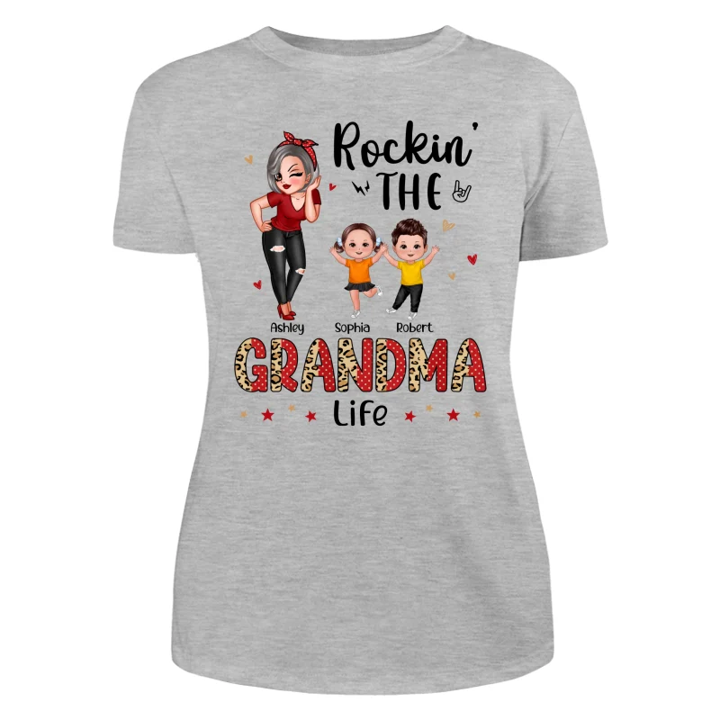 Leopard Polka Dot Grandma Grandkids Personalized Shirt - Image 10