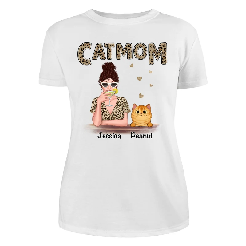 Leopard Shirt Cat Mom Fluffy Cats Personalized Shirt - Image 9