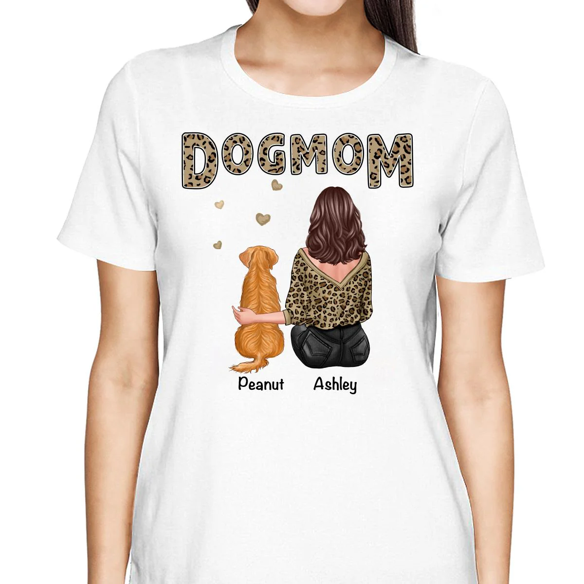 Leopard Shirt Dog Mom Back View Personalized Shirt - Image 2