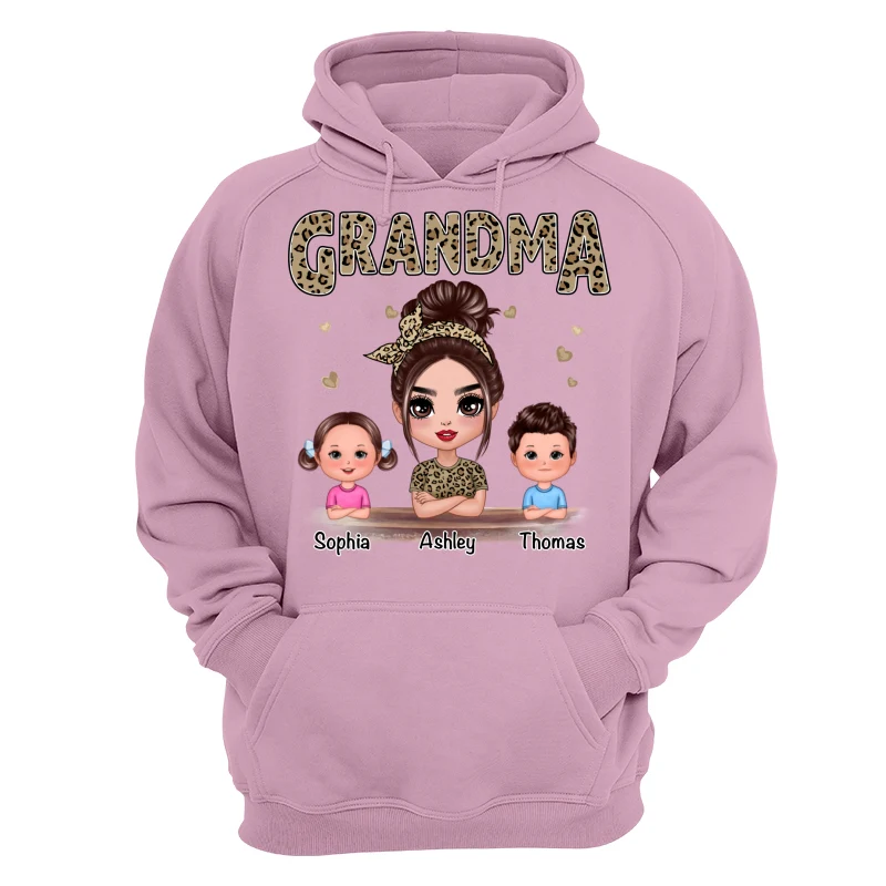 Leopard Shirt Doll Grandma Grandkids Personalized Shirt - Image 15