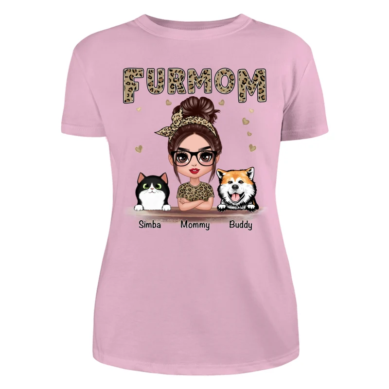Leopard Shirt Fur Mom Dogs Cats Personalized Shirt - Image 11