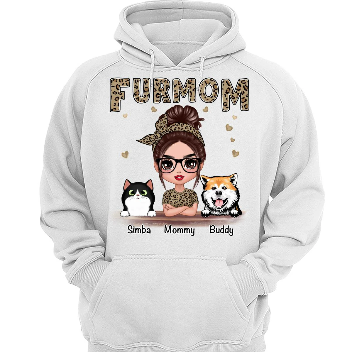 Leopard Shirt Fur Mom Dogs Cats Personalized Shirt - Image 3