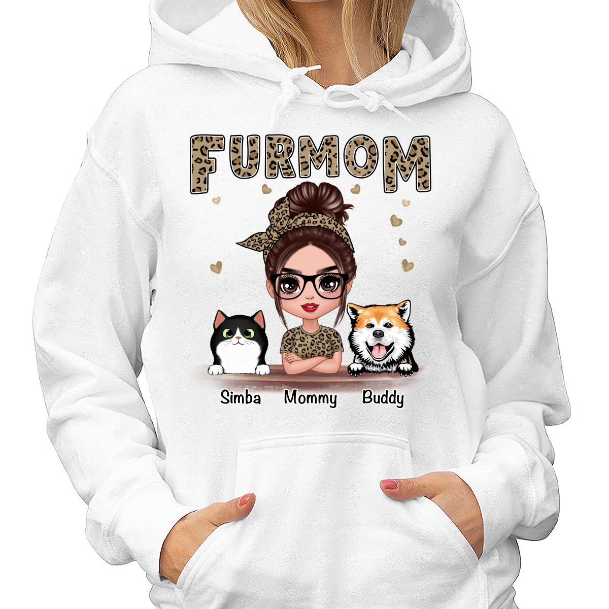 Leopard Shirt Fur Mom Dogs Cats Personalized Shirt - Image 4